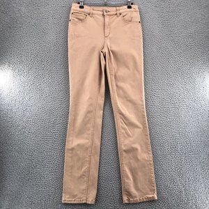 Jones New York Jeans Womens 4 Khaki Denim Lexington Straight Leg Classic Stretch